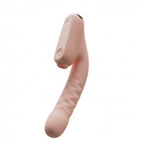 Qingnan - Suction Thrusting Heating Massage Wand (Chargeable - Pink)